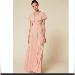 REFORMATION Pink Avery Maxi Dress 2 Blush open back Flowy Formal Wedding guest